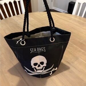 Sea Bags Black Skull Tote